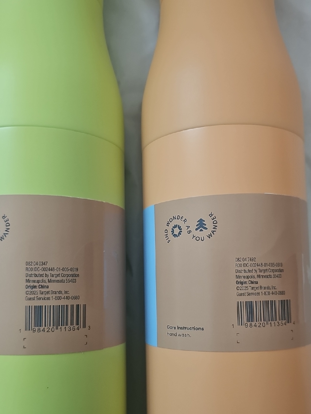 Embark 24 oz Water Bottle - Yellow/Green & Light Orange Screw-Top Lot of 2, New - Picture 5 of 15